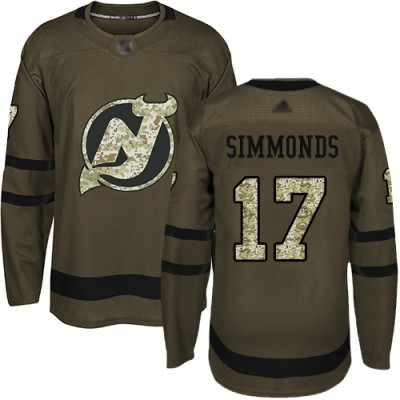 Adidas New Jersey Devils #17 Wayne Simmonds Green Salute to Service Stitched NHL Jersey